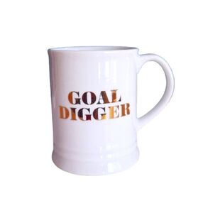 Goal Digger White and gold Coffee Mug 16 OZ